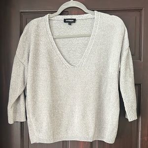 Express crop 3/4 sleeve sweater